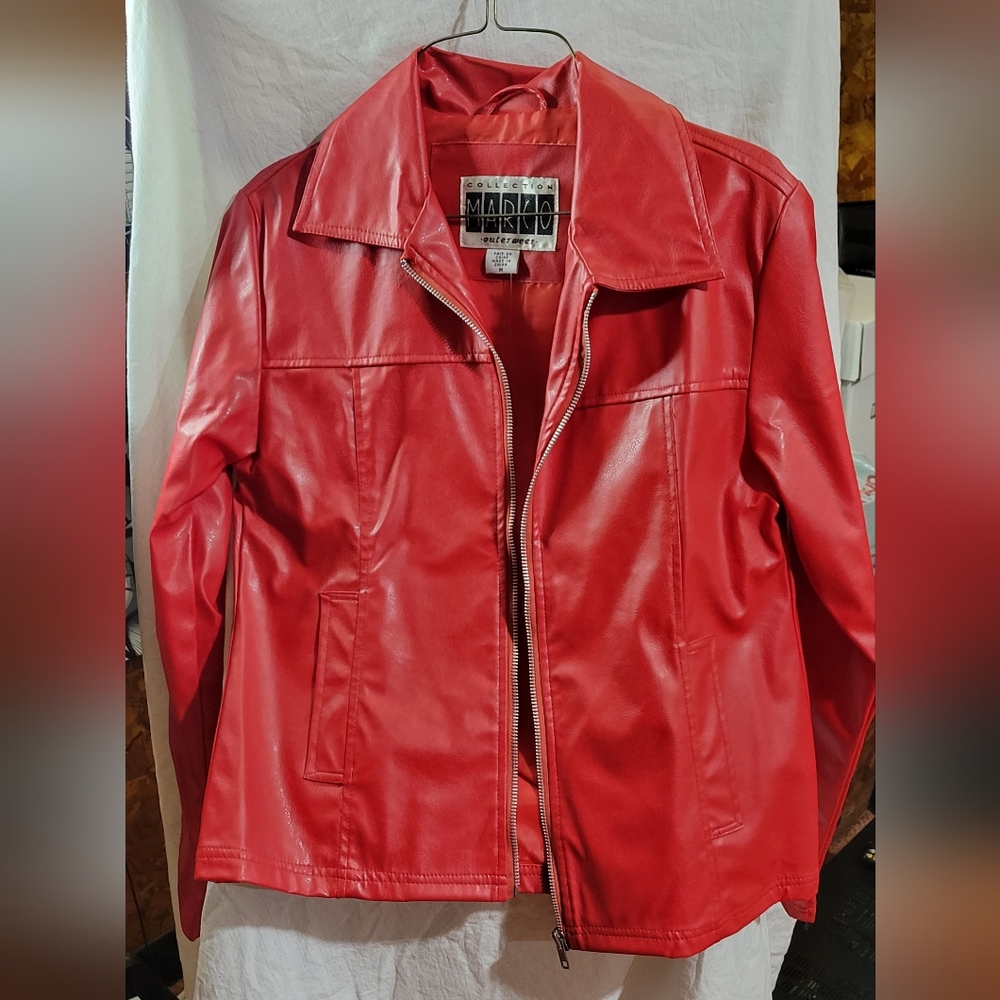 Red pleather jacket - Size M